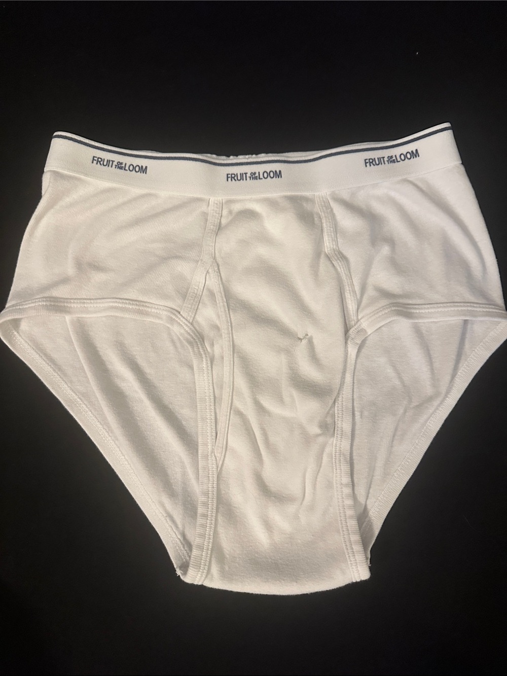 Fruit of the Loom Men's White Briefs with Logo Waistband